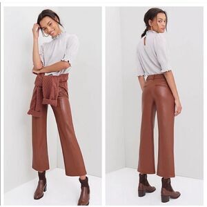 Anthropologie Avec Les Filles Angelike Faux Leather Cropped Wide Leg Pants 1X